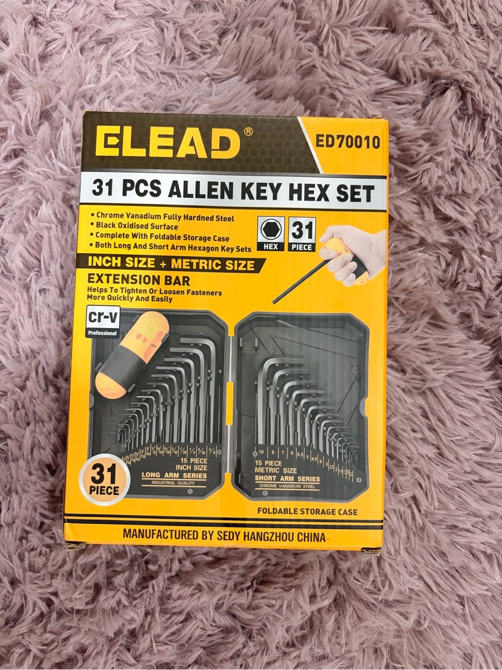31-Piece Allen Key Hex Set - Yellow/Black
